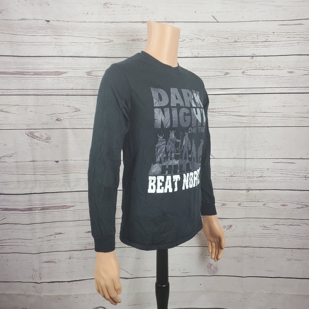 Dark Night Men’s Small Black Long Sleeve Tee – Casual Basic Shirt - Picture 4 of 6